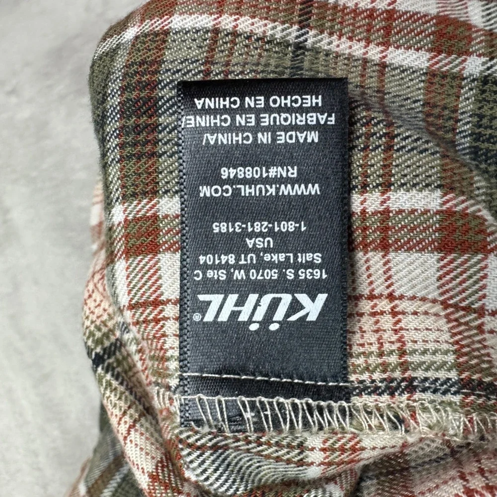 Kuhl Dillinger Descender Flannel Shirt Mens XL Plaid Long Sleeve Button Down